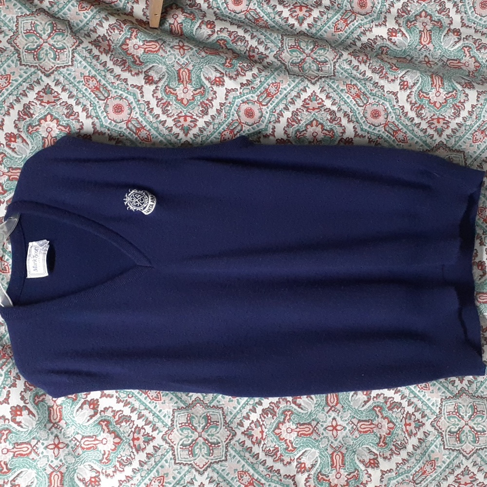 Mark Scot Collection Vintage Blue V-Neck Golf Vest, Size XL